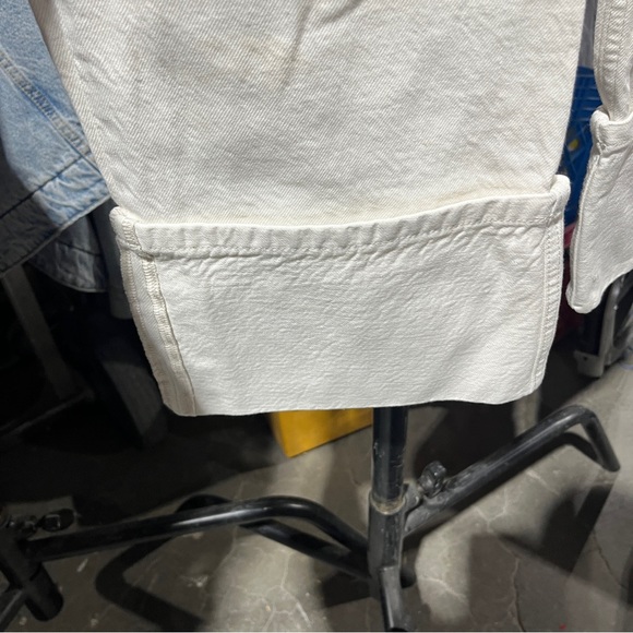 Zara Large Cuff White Denim Pant - Picture 3 of 4